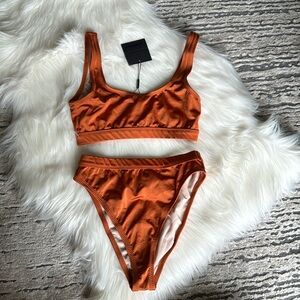 Dixperfect two piece rust high rise swimsuit NWT!!! Size Small